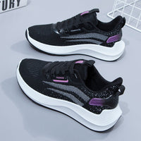 Damen Bequeme Lauf-Sneaker mit flexibler Dämpfungstechnologie – Schwarz