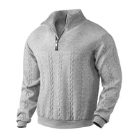 Aaron | Eleganter Viertelreißverschluss-Pullover – Grau