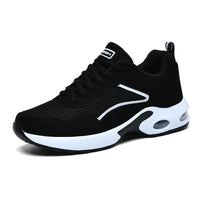 Damen Atmungsaktive Sport Sneakers mit stoßdämpfender Sohle – Schwarz Weiß