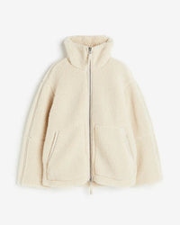 Mirella | Teddy Fleece Jacke – Cremeweiß