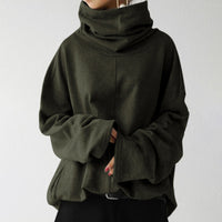 Übergroße Pullover mit Rollkragen – Grün
