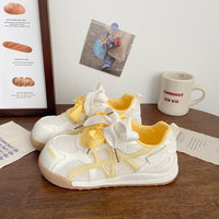 Damen Sportliche Sneakers mit verspieltem Schleifen-Design – Gelb