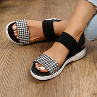 Jella | Damen Freizeit-Sandalen – Kariert