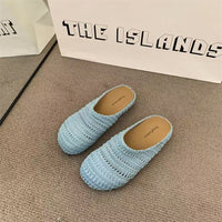 Damen Bequeme Strickschlappen – Blau