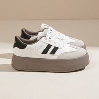 Damen Plattform-Sneaker mit trendigem Design und hochwertiger Oberflächenstruktur – Beige