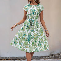 Heidi Mode | Plissee-Kleid mit geometrischem Print – Grün