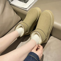 Damen Gemütliche Fleece-Stiefeletten – Grün