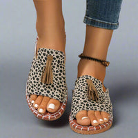 Johanna | Premium Komfort Sandalen für Frauen – Braunes Leopardenmuster