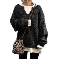 DAME CASUAL STRICKPULLOVER | BEQUEM, MODERN, VIELSEITIG – Schwarz