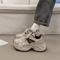 Damen Sportliche Chunky Sneakers mit atmungsaktiver Mesh-Oberfläche und komfortabler Dämpfung – Braun