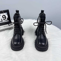 Damen Stiefel im robusten Design mit komfortabler Profilsohle und innovativer Schnürtechnik – Schwarz