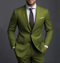 Moderner Slim Fit Hochzeitsgast Anzug für Herren | Grün – Grün