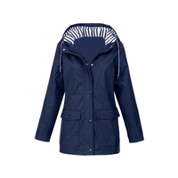Regenjacke Damen Wasserdicht | Leicht & Mit Kapuze – Marineblauw