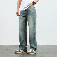 Vasto | Relaxed Fit Straight Jeans – Türkisblau