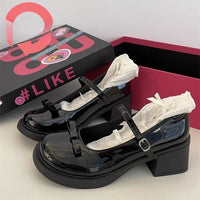 Damen Modische Mary Jane Pumps mit auffälliger Schnalle und bequemem Absatz – Schwarz