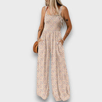 Seraphie – Floraler Jumpsuit – Beige