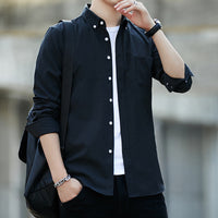 Sven | Herren Slim Button-Down Hemd – Schwarz