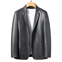 Enzo | Herren Öko-Leder Blazer – Grau