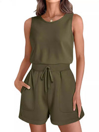 Lily -  Sport Schnürweste Spielanzug Workout-Kleidung – Oliv