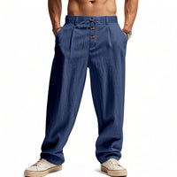Hendrik | Herren Atmungsaktive Leinenhose – Dunkelblau