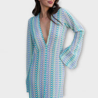 Eliora – Maxikleid mit V-Ausschnitt und Urlaubsflair – Hellblau