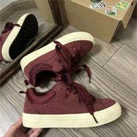Damen Retro-Lifestyle-Sneaker mit atmungsaktivem Obermaterial und dämpfender Sohle – Burgunder