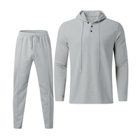 Herren sportives Hoodie und Jogginghose Set im strukturierten Design – Grau