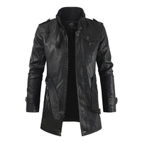 Logann | Stilvoller Lederblouson für Herren mit Reißverschluss und Gürtel – Noir