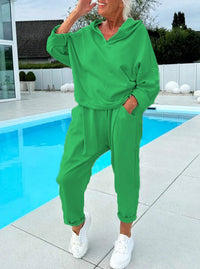 RICHELLE - KAPUZENPULLOVER-SET MIT JOGGINGHOSE – Grün