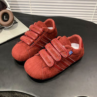Damen Komfortable Klettverschluss-Schuhe mit weichem Innenfutter – Rot