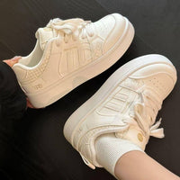Damen Sneakers mit lässigem Design und komfortabler Dämpfung – Cremeweiß