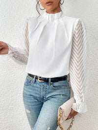 Jada - Elegantes Halbrollkragen-Oberteil – Weiß