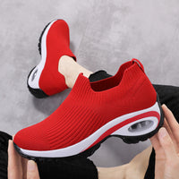 Damen Komfortable und luftdurchlässige Slip-On Sneakers – Rot