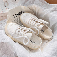 Damen Sneakers mit innovativen, strukturierten Schnürsenkeln – Cremeweiß