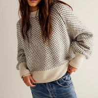 Damen LANGARM RUNDHALS PULLOVER | KOMFORTABEL, STILVOLL, VIELSEITIG – Beige
