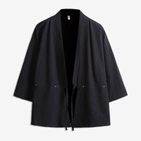 Romy | Leichte Kimono Wickeljacke – Schwarz