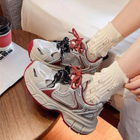Damen Sportliche Sneakers mit atmungsaktiver Mesh-Oberfläche und federleichtem Dämpfungssystem – Rot