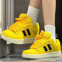 Damen Sportliche Sneakers mit atmungsaktivem Mesh und eleganter Schnürung – Gelb