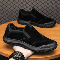 Damen Bequeme Slip-On Sneakers mit rutschfester Sohle – Schwarz