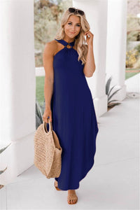 Claire™ | Neckholder-Kleid – Marine