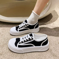 Damen Modische Sneakers mit erhöhtem Sohlenprofil und stylischem Design – Schwarz