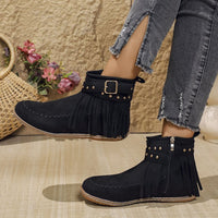 Damen Stilvoll Cowboy Stiefeletten | Bequem – Schwarz