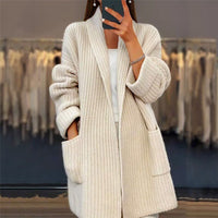 Modischer Langarm-Cardigan für Damen | Lässig – Aprikose