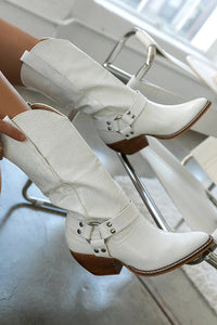 Kniehohe Cowboystiefel für Damen | Westernstil – Weiß