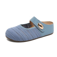 Damen Bequeme Ballerinas mit verstellbarem Riemen – Himmelblau