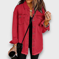 Karela – Klassische Jeansjacke – Rot