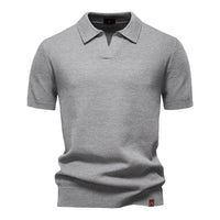 Ulrich – Strukturiertes Polo-Shirt – Hellgrau