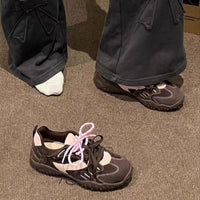 Damen Sportliche Freizeit-Sneaker mit innovativem Sohlen- und Schnürdesign – Rosa