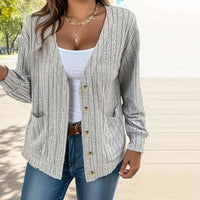 Angela Sommerweste | Damen lässig Sommer gestrickt Strickjacke – Grau