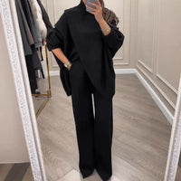 Åsa™ - Oversized-Pullover und -Hosen für Damen – Schwarz